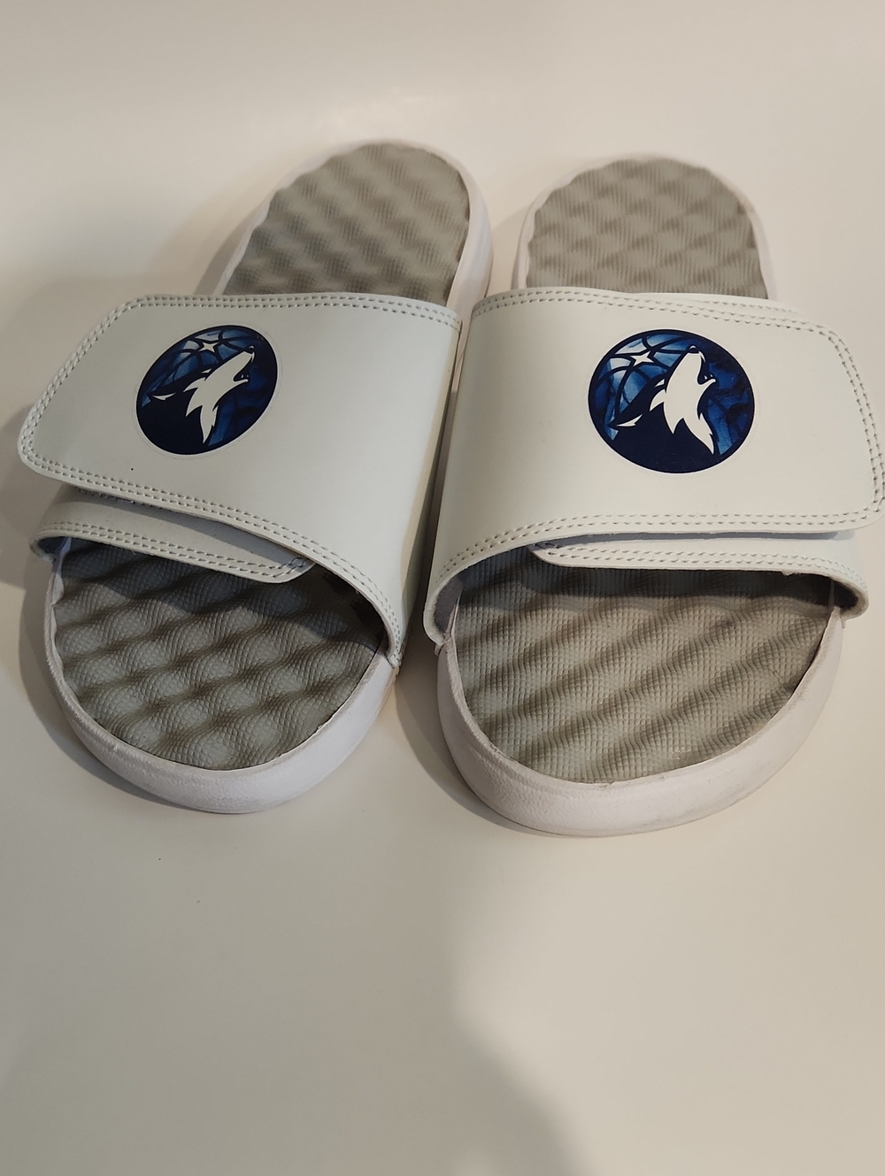 White Adult Timberwolves Slide Sandals